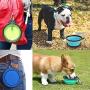 N / A Collapsible Dog Bowl, 2 Pack Collapsible Dog Water Bowls for Dogs Cats, Portable Pet Feeding Watering Dish for Outdoor Walking Traveling with 2 Carabiner