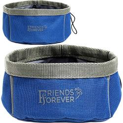 Friends Forever Collapsible Dog Bowl - 2 Pack Travel Dog Bowl, Water and Food Bowls for Dogs - Portable Pet Hiking Accessories