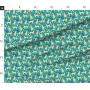 Spoonflower Fabric - Golden Retrievers Dogs Dog Toys Teal Retriever Pet Portrait Printed on Performance Piqué Fabric by The Yard - Performance Athletic Apparel Fashion