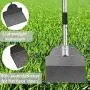 LUFFWELL Dog Pooper Scooper, Extra Large Metal Aluminum Tray Rake and Spade Poop Scoop Set, Adjustable Steel Stainless Long Handle for Heavy Duty, Great for Pet Waste Removal Lawns, Gravel