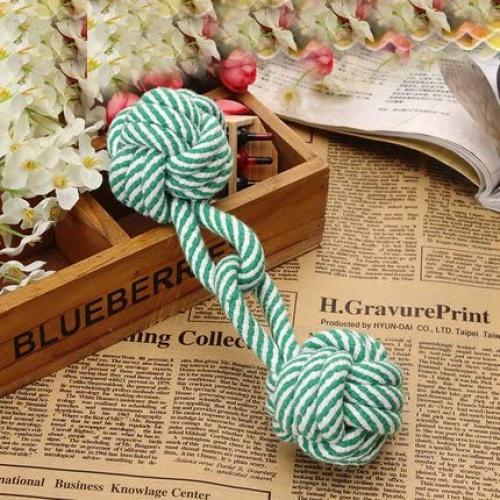 Pet Miansheng Toy Dogs molar Dog bites rope color Resistance to bite Dumbbell Cotton rope ball Dog toys