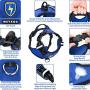 MeyKoo Dog Harness No Pull Soft Breathable,Easy Put on &Off No Choke Control Training Handle Outdoor Walk Joyride,Adjustable Reflective Padded Leash Vest Harness for Small Medium Large Dogs (S, Black)