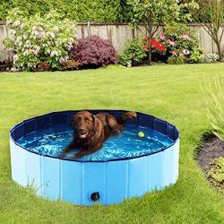 Exciting Foldable Pet Swimming Pool – Size XXL 63inch Portable Dog Pet Bath Wash Tub - Collapsible Pets PVC Bathing Tub – Hard Plastic Outdoor Kiddie Bathtub for Dogs, Cats, Baby, Children & Kids