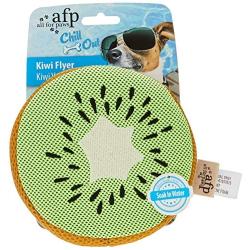 All For Paws Chill Out Kiwi Cooling Flyer Refreshing Fetch Dog Chew Toy for Hydration & Play