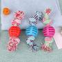 Pet Toys Great 3 PCS Pet Dog Toys Chew Teeth Clean Outdoor Traning Fun Playing Rope Ball(Blue) (Color : Rose Red)