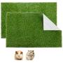 Aulock 2 Pcs Artificial Grass Guinea Pig Pee Pads- 15.7 × 23.6 Inch Fake Grass Rug Potty Training Replacement Artificial Turf for Puppy, Rabbits, Hamsters, Bunnies, Gerbils, Other Small Animals