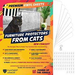 Panther Armor Furniture Protectors from Cat Scratch - 8(Eight)-Pack – Couch Guards for Cats - 4-Pack XL 17''L 12''W + 4-Pack Large 17''L 10''W Cat Scratch Deterrent - Couch Corner Cat Scratch Repellent