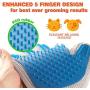 Pet Grooming Glove - Enhanced Five Finger Design - for Cats, Dogs & Horses - Long & Short Fur - Gentle De-Shedding Brush - Your Pet Will Love It (Right)