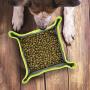 Collapsible Canvas Dog Bowl, Portable for Easy Travel, Foldable and Pocket Size for Running, Walking, Hiking, and Camping, Waterproof Lining Holds Food and Water and Includes Reflective Trim