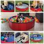 V-HANVER Foldable Dog Pool Hard Plastic Collapsible Pet Bath Tub for Puppy Small Dogs Cats and Kids