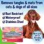 Premium Stainless Steel Metal Comb for Dogs and Cats | Detangler Grooming Brush for Pets with Short and Long Hair | Removes Knots, Tangles, Matted Fur and Knotted Hair