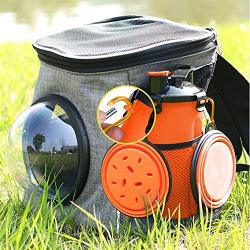 Dog Water Bowls Dog Travel Water Bottle Portable Dog Water Dispenser and Food Container Outdoor Leak-Proof Cup with 2 Collapsible Dog Bowls for Walking HikingTravelling Camping