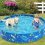 Dycsin Dog Pool Foldable Hard Plastic PVC Swimming Bath Pet Pool for Large Dogs Kiddie Outdoor Portable Collapsible Pool
