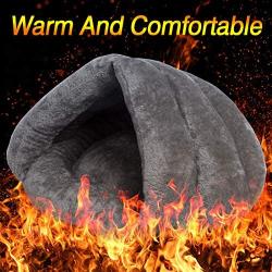 MeiLiMiYu Cozy Plush Cat Cave Tent Bed Self Warming Pet Bed Washable Portable Sleeping Bag for Indoors Cats and Puppy