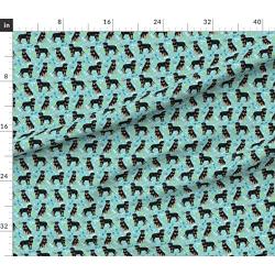 Spoonflower Fabric - Rottweiler Dog Dogs Toys Blue Toy Bone Pet Portrait Printed on Modern Jersey Fabric by The Yard - Fashion Apparel Clothing with 4-Way Stretch