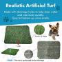 [DogCharge] Indoor Dog Potty Tray (Blue) with 2 Artificial Turf – with Protection Wall Every Side for No Leak, Spill, Accident - Keep Paws Dry and Floors Clean