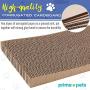 PrimePets 3Pack Cat Scratcher Pads, Wide Recycle Corrugated Cat Scratching Pad, Reversible Cat Scratcher Cardboard Lounge Sofa Bed Replacement with Box, 100% Organic Catnip Included