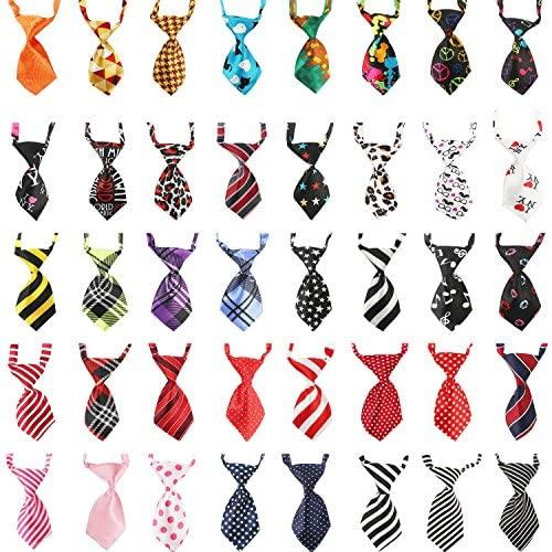 Segarty Neckties, 40 Pet Bowties, Adjustable Puppy Bow Tie Dog Collar Costume Grooming Accessories for Wedding Birthday Holiday Valentines Day Party Daily Wearing, Gift for Small Dog Cats, No Repeats