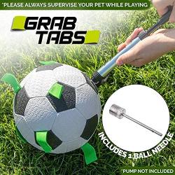 Hyper Pet The Original Quality Grab Tabs Dog Soccer Ball (Indoor-Outdoor Interactive Dog Toy Dog Balls with Easy Grab Tabs) Fun Dog Tug Toy and Dog Ball - 2 Size Options Available