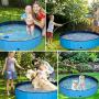 Large Dog Kid Swimming Pool - Foldable Pet Baby Kiddie Bathtub Pool Hard Plastic for Dogs Cats and Kids, Blue