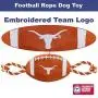Pets First NCAA Texas Longhorns Football Dog Toy, Tough Quality Nylon Materials, Strong Pull Ropes, Inner Squeaker, Collegiate Team Color Pets First NCAA Texas Longhorns Football Dog Toy, Tough Quality Nylon Materials, Strong Pull Ropes, Inner Squeaker, Collegiate Team Color