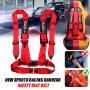 RASTP 4 Point Safety Harness with 3 Inch Padding(Red)