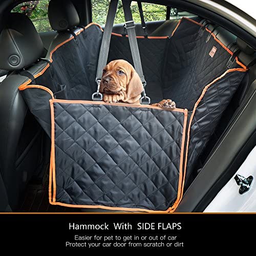 Lantoo Dog Seat Cover, Large Back Seat Pet Seat Cover Hammock for Cars, Trucks, SUVs with Nonslip Backing, Side Flaps, Waterproof, Soft