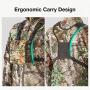 TIDEWE Bino Harness with Rangefinder Pouch & Rain Cover, Durable Lightweight Portable Binocular Pack, Comfortable Large & Small Bino Chest Harness for Hunting, Hiking (Realtree Edge Camo & Brown)