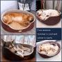 ZXWCYJ Oval Round Shape Dog Beds, Cuddler Bolster Pet Bed, with Non-Slip Bottom Cozy, Removable Cushion, Soft and Comforting, for Cats Or Dogs,Camel,XL