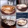 ZXWCYJ Oval Round Shape Dog Beds, Cuddler Bolster Pet Bed, with Non-Slip Bottom Cozy, Removable Cushion, Soft and Comforting, for Cats Or Dogs,Camel,XL ZXWCYJ Oval Round Shape Dog Beds, Cuddler Bolster Pet Bed, with Non-Slip Bottom Cozy, Removable Cushion, Soft and Comforting, for Cats Or Dogs,Camel,XL