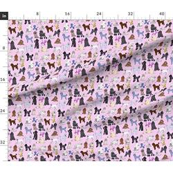 Spoonflower Fabric - Poodles Pink Toy Fancy Dog Pet Puppy Poodle Dogs Printed on Petal Signature Cotton Fabric by The Yard - Sewing Quilting Apparel Crafts Decor