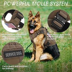 Working Dog MOLLE Vest with Handle Military No Pull Adjustable Service Vest for Large Medium Dogs with 2 Metal Buckles, No Pulling Front Leash Clip, Hook & Loop for Dog Patch