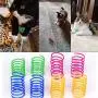 ISMARTEN Pet Wide Colorful Springs Cat Toys Plastic Coil Spiral Springs for Cat Kitten Pets 60 Pack (Random Color)