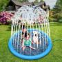 ERKOON 59 Inch Splash Sprinkler Pad for Dogs, Splash Pad Play Mat for Kids Toddlers Dogs, Dog Bath Pool Thickened Durable Bathing Tub Pet Summer Outdoor Water Toys