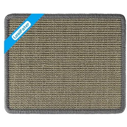 LSAIFATER Cat Scratching Mat, Natural Sisal Mat, Protect Carpets and Sofas (13x15¾ inch, Grey)