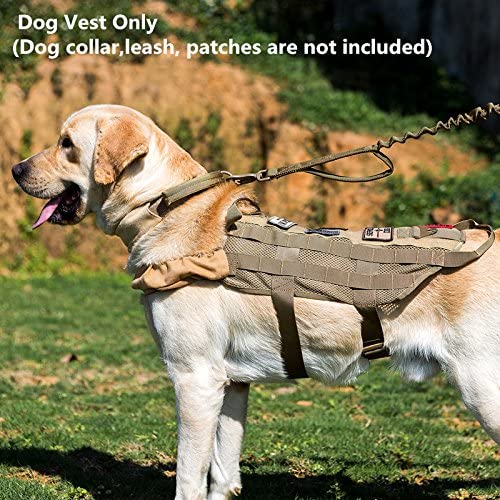 OneTigris Tactical Dog Harness,Large Dog Harness, K9 Mesh Vest Powertrain with Webbing and Leash Clip for Training Hiking Walking