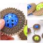 Funny Pet Cat Scratch Board Cat Toy Corrugated Paper Cat Claw Board with Plastic Bell Ball