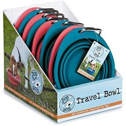 Dog is Good ''Never Travel Alone Travel Bowl for Dogs (8 Pack), Assorted Colors