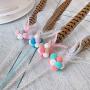 Pet Cat Toy Long Tail Feathers Stick Funny Rainbow Ball Feathers Playing Rod Toys Fairy Interactive Toy Stick Pet Cat Supplies