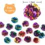 Sumind 24 Pieces Colorful Crinkle Cat Toys Balls Kitten Mylar Balls with Rustle Sound for Playing and Interact with Cats (Random Color)