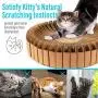 PrimePets Cat Scratcher Lounge, DIY Stitching Corrugated Removable Cat Scratcher Bed, Assemble Cat Scratcher Lounger Sofa, Cat Scratch Couch Lounge for Medium Large Cats, Catnip Included