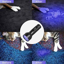 Euyee UV Black Light Flashlight, 51 LED Blacklight Flashlights IPX65 waterproof for Pet Urine Detection, Scorpion, Bed Bug, Resin Curing, Dog Stain and Carpet Odor Eliminator Remover