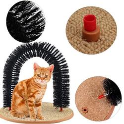 billionaire asia Arch Pet Cat Self Groomer with Round Fleece Base Cat Toy Brush Toys for Pets Scratching Devices