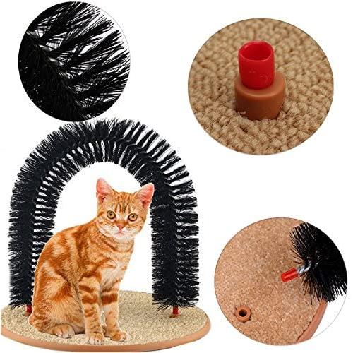 billionaire asia Arch Pet Cat Self Groomer with Round Fleece Base Cat Toy Brush Toys for Pets Scratching Devices