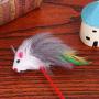 ttnight 5Pcs Cat Catcher Short Rod Cats Teaser Plastic Feather Chaser Wand Kitten Pet Toy