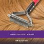 Paw Brothers Stainless Steel Blade Coarse Double Wide Coat Rakke for Professional Groomers