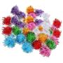 Jili Online Pack of 42 Colorful Glitter Pom Pom Balls Cat Kitten Play Toys forCrafts