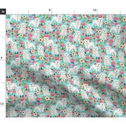 Spoonflower Fabric - Florals Cute Dogs Vintage Style Flowers Toy Breeds Floral Pet Portrait Printed on Sport Lycra Fabric by The Yard - Swimwear Performance Leggings Apparel Fashion