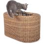 D+ Garden Fun Stackable Cat Condo for Indoor Cats - Interactive Play Rattan Cat House for Indoor Cats Kitty, Pet Friendly Top/Side House Entry, Cat Bed Enclosed