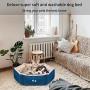KROSER Dog & Cat Bed 22'' Stylish Pet Bed with Reversible Pillow (Warm and Cool) Non-Slip Waterproof Bottom Soft Calming Bed Machine Washable and Removable Covers Sleeping Bed for Small Dogs and Cats